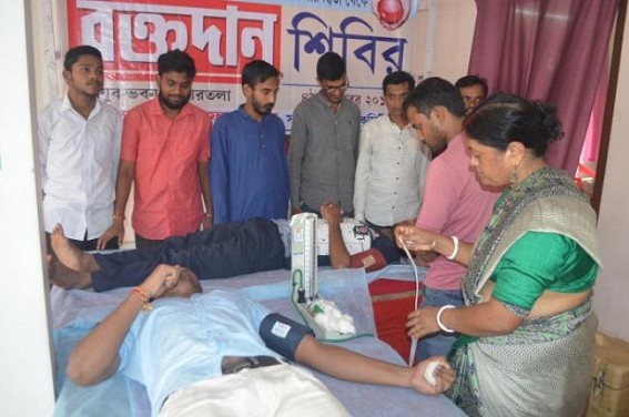 On the occasion of Durga puja, SFI organized Blood Donation Camp