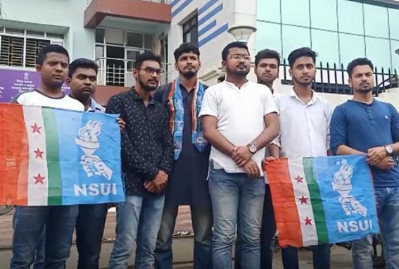 Khowai Professor beaten by students, harassed by Police : NSUI protested