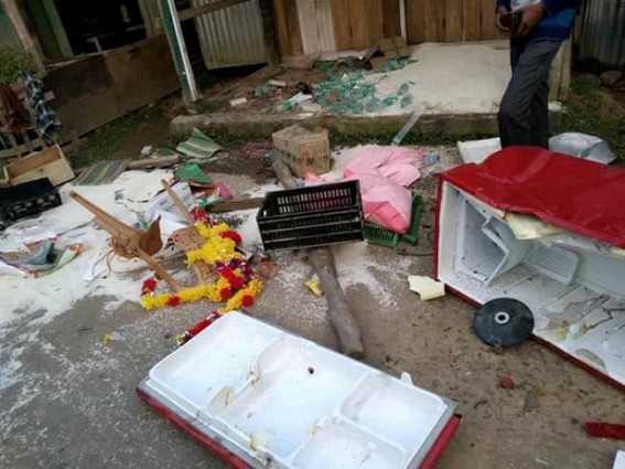 Violence rattles Tripura on second day of North East second day of Anti-CAB strike : Agitators attacked on Police .DSP Gomati injured Violence rattles Tripura on second day of North East second day of Anti-CAB strike : Agitators attacked on Police .DSP Gomati injured