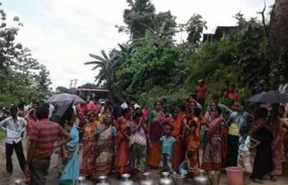 Assam-Agartala road blocked as villagers sat on protest against Water Crisis