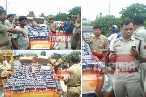 Ambassa Police scored major success, huge quantity Phensedyl bottles seized from car during regular patrolling, 1 arrested