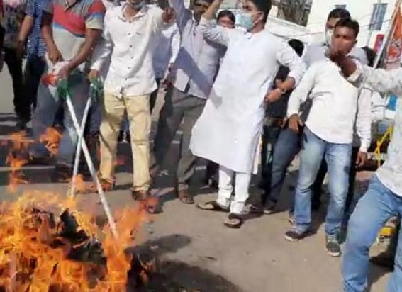 Youth Congress protested seeking CM Biplab Deb's resignation from as Health Minister 