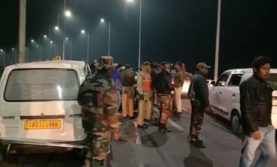 Car hits youths watching town views on running flyover Car hits youths watching town views on running flyover