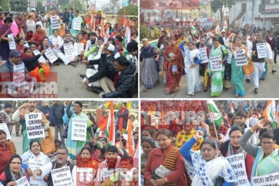 Congressâ€™s massive protest against increasing Crime averse to Women, attacks on Congress activists, Police harassment of Social media users 