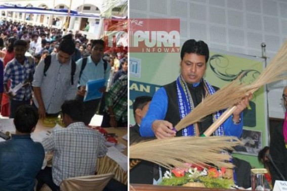 Biplab Deb’s shocking lies, claims of 5.8 Lakhs Jobs given in 21 months generate trolls, CM claimed, ‘Youths have become Job creators in Tripura, only 1.7 unemployed remained’ Biplab Deb’s shocking lies, claims of 5.8 Lakhs Jobs given in 21 months generate trolls, CM claimed, ‘Youths have become Job creators in Tripura, only 1.7 unemployed remained’