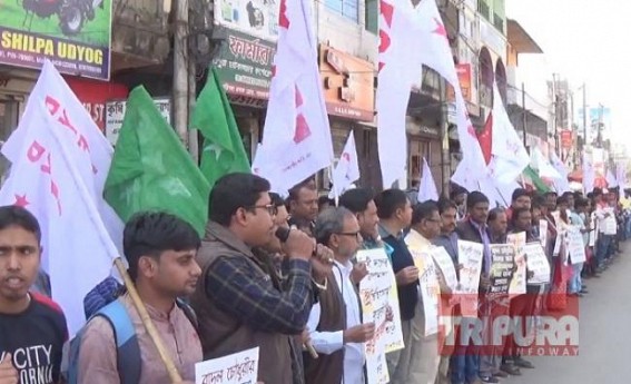 CPI-Mâ€™s youth wings protested against fabricated charges against Ex-Minister Badal Chowdhury