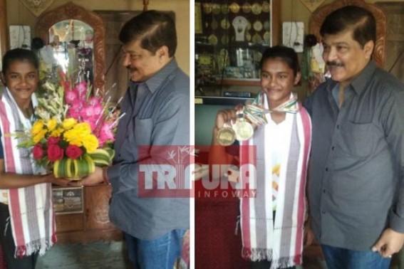Sudip Roy Barman met Priyanka Dasgupta, the new rising gymnast star from Tripura