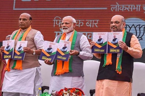 BJP manifesto: AAP calls it 'jumla patra', Congress 'jhansa patra' BJP manifesto: AAP calls it 'jumla patra', Congress 'jhansa patra'