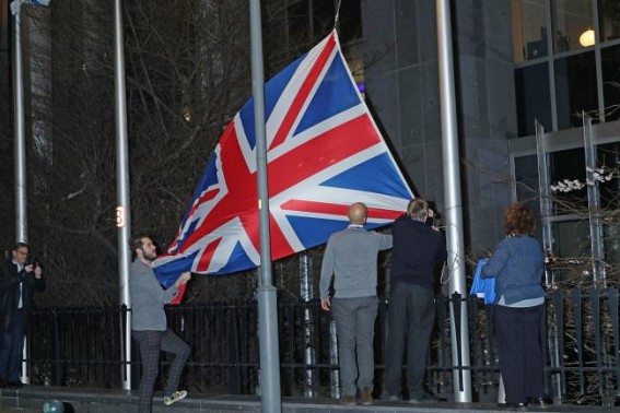 UK flags disappear in EU as Brexit transition begins UK flags disappear in EU as Brexit transition begins