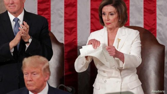 Pelosi defends tearing copy of Trump's speech Pelosi defends tearing copy of Trump's speech