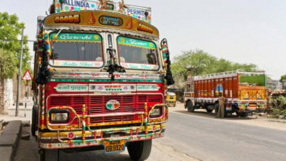 2 giant trucks killed 2 pedestrians in different spots in Tripura 