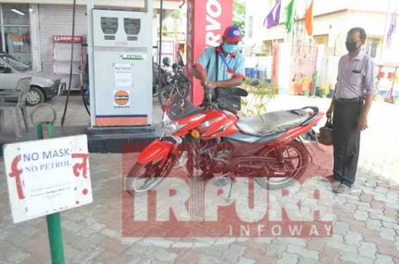â€˜No Mask, No Petrolâ€™ rule in Tripura Petrol Pumps