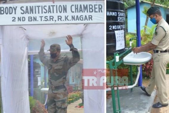 Tripura State Rifles 2nd Bn Jawans launched Body Sanitisation Chamber, other modern Equipment for sanitizing 