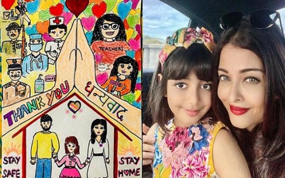 Aaradhya Bachchan thanks Corona Warriors with a drawing Aaradhya Bachchan thanks Corona Warriors with a drawing