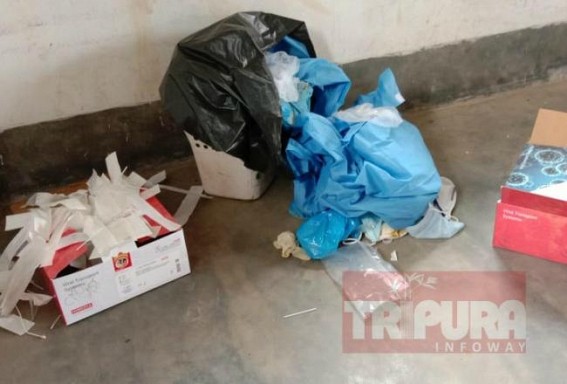 PPE, testing kits thrown across Badharghat school, after Trains arrived with passengers from Chennai, Bengaluru : No cleanliness Reported PPE, testing kits thrown across Badharghat school, after Trains arrived with passengers from Chennai, Bengaluru : No cleanliness Reported