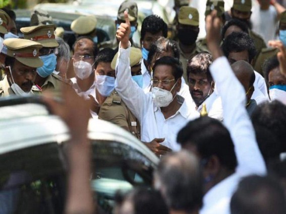 Hours after arrest, DMK MP R.S. Bharathi released on bail Hours after arrest, DMK MP R.S. Bharathi released on bail