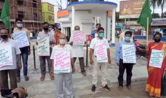Petrol, Diesel Prices hikes : Amra Bangali Party held protest Petrol, Diesel Prices hikes : Amra Bangali Party held protest