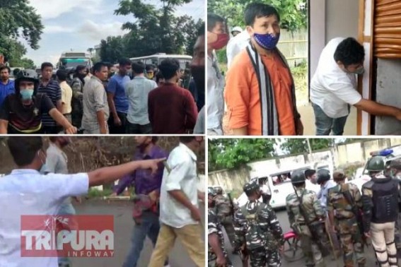 BJP, IPFTâ€™s Power Clash ! IPFT burnt BJP Party Office in Khumulwng, Tension escalated after IPFT, BJP activists Faced Off during MP Rebati Tripuraâ€™s visit in affected areas of Khumulwng 