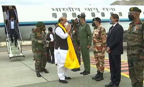 Rajnath in Ladakh, to review forces preparedness on ground Rajnath in Ladakh, to review forces preparedness on ground