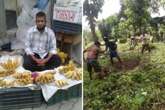 4 months of Joblessness ! Tripuraâ€™s terminated 10323 Teachers are now seen doing MGNREGA Works, selling fruits, vegetables : Ministers, MLAs enjoy public taxed luxuries after gaining Vote Banks !