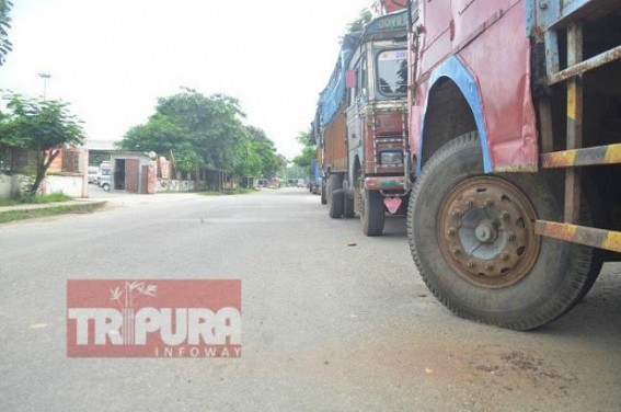 Transport Services paralyzed across Tripura due to 3 days Lockdown