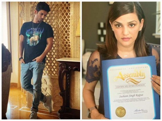 Sushant Singh Rajput gets special honour from California State Assembly Sushant Singh Rajput gets special honour from California State Assembly