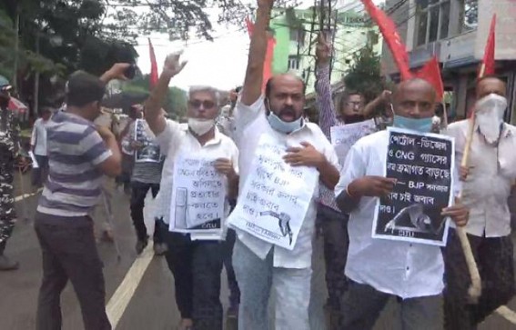 CITU staged protests against creasing fuel prices CITU staged protests against creasing fuel prices