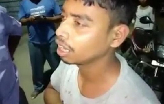 Rented goon of BJP caught by Public, Criminal takes Yuva Morcha leader's name for directing violence Rented goon of BJP caught by Public, Criminal takes Yuva Morcha leader's name for directing violence