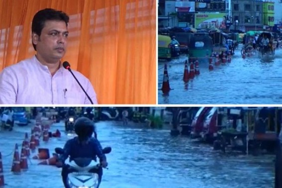 'Water-Logging problems of Agartala city Ended 90%', claims CM Biplab Deb amid massive public sufferings in rainy days