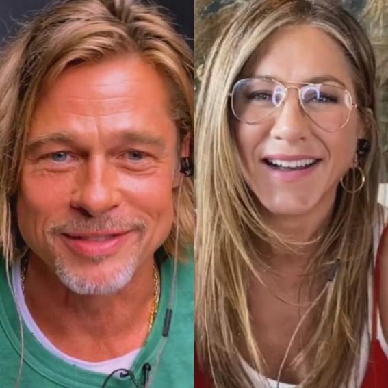 Jennifer Aniston, Brad Pitt get flirty during virtual reunion Jennifer Aniston, Brad Pitt get flirty during virtual reunion