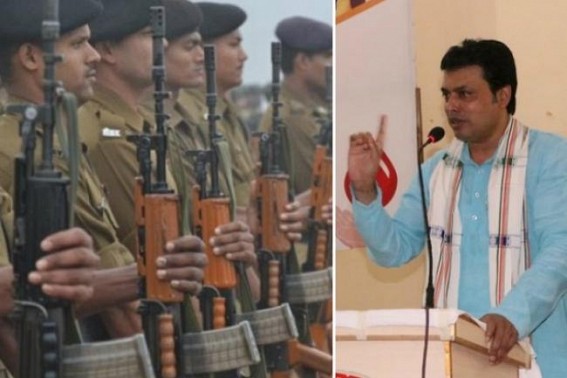 'History says, all employees in Police Dept were recruited from Communist Families in Tripura', claims CM Biplab Deb