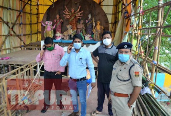 'No In-and-Out system in Durga Puja Pandals in Tripura due to COVID-19' : Administration Checked Pandals 'No In-and-Out system in Durga Puja Pandals in Tripura due to COVID-19' : Administration Checked Pandals