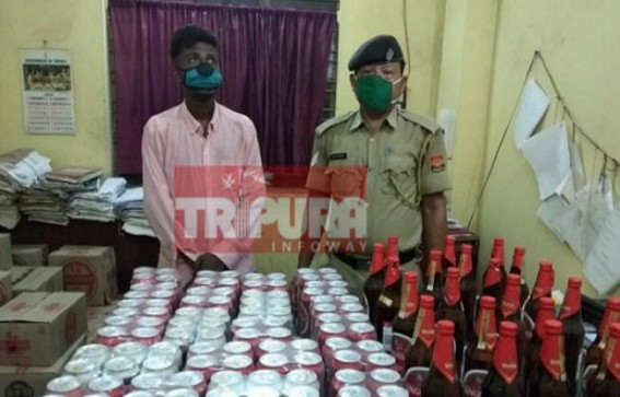 Battala Police seized huge numbers of liquor bottles from a vehicle : 1 Detained 