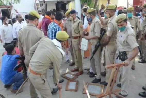 UP police station vandalised after inter-faith marriage