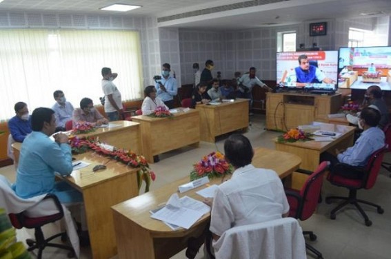 Foundation stone laid by Union Transport Minister Nitin Gadkari for 9 National Highway projects in Tripura via Video Conferencing Foundation stone laid by Union Transport Minister Nitin Gadkari for 9 National Highway projects in Tripura via Video Conferencing