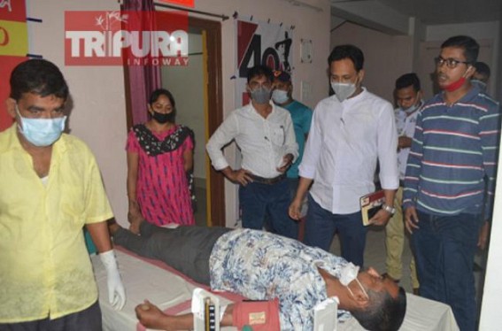 At the Onset of its Foundation Day, DYFI conducted blood donation camp in Agartala Office