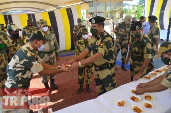 Diwali 2020 Celebrations Across Tripura BSF Camps : Exchange of sweets among India, Bangladesh Border Forces 