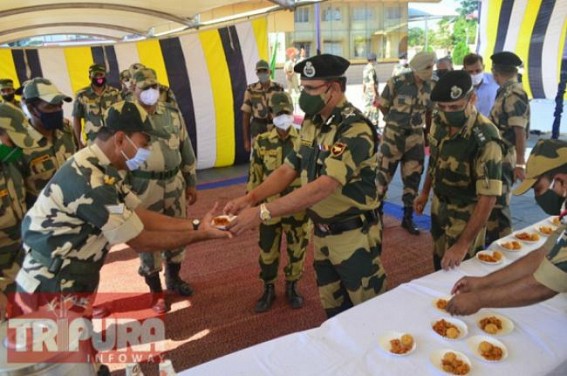 Diwali 2020 Celebrations Across Tripura BSF Camps : Exchange of sweets among India, Bangladesh Border Forces Diwali 2020 Celebrations Across Tripura BSF Camps : Exchange of sweets among India, Bangladesh Border Forces