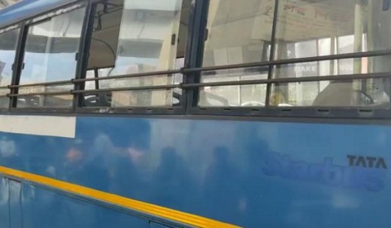 BJP pressuring markets, bus stand workers for functioning : Empty Buses moving in Nagerjala on Strike Day