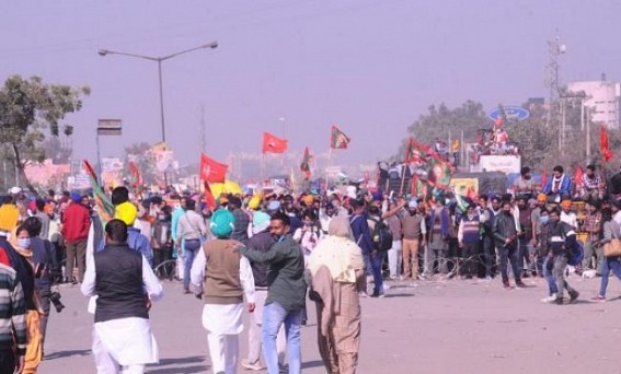 Farmers continue peaceful protest at Tikri border Farmers continue peaceful protest at Tikri border