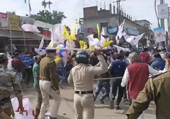 Police's Lathicharge in CPI-M's Students wing rally in Belonia : Many Injured Police's Lathicharge in CPI-M's Students wing rally in Belonia : Many Injured