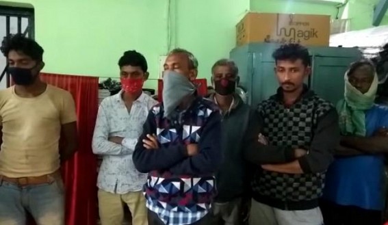 8 Gamblers were Arrested by Police from Battala market 8 Gamblers were Arrested by Police from Battala market