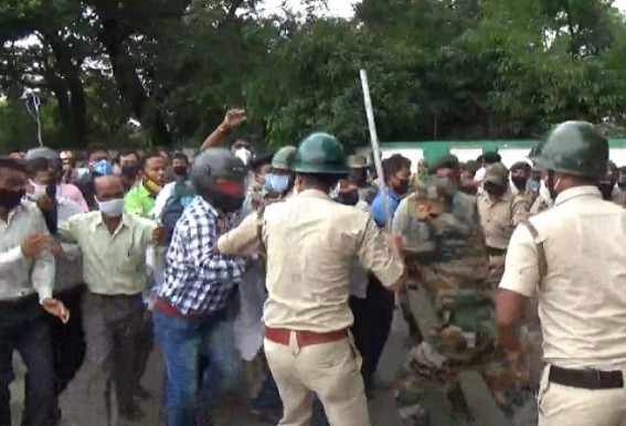 'Betrayed' 10323 Teachers' Protest hits Agartala : Lathi Charge on Teachers, Police's barricade broken by Teachers in Protests : Many injured