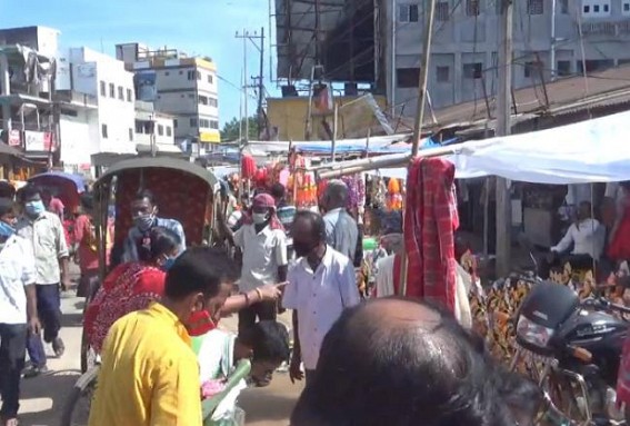 Laxmi puja market set up in Agartala Gol Bazar