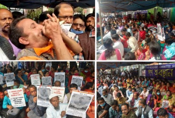 Sacked 10323 Teachers asked CM Biplab Deb to Break his Silence : Massive protests started in City Center for an indefinite period of time as CM fails to keep his promise after 2 months gone