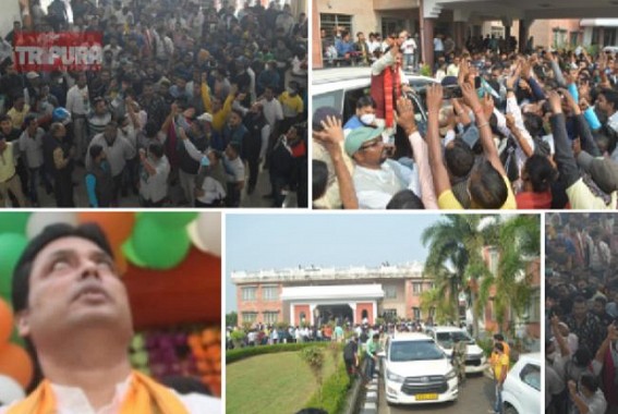 'Biplab Hatao, BJP Bachao' movement Rocks Agartala State Guest House premise on New BJP Incharge's Arrival : Majority of Tripura BJP sought Biplab Deb's removal from CM post, MLAs say, 'Won't Forget Insults'