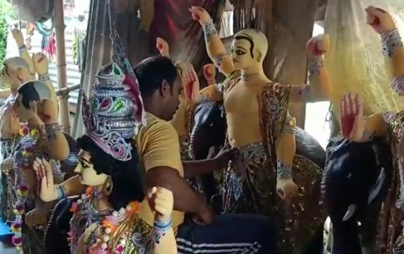 Amid Biswakarma Puja, gloom in idol makers lives Amid Biswakarma Puja, gloom in idol makers lives