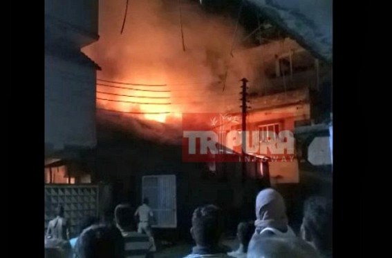 Massive Fire incident in Shiv Nagar area, Agartala