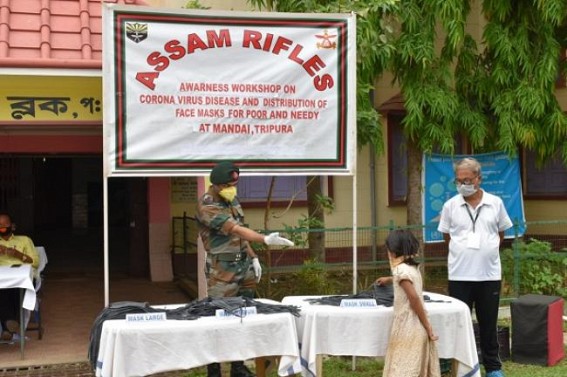 Mask distribution programme held by Assam Rifles 