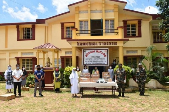 Free Rations, Masks distribution by Assam Rifles for Special Children